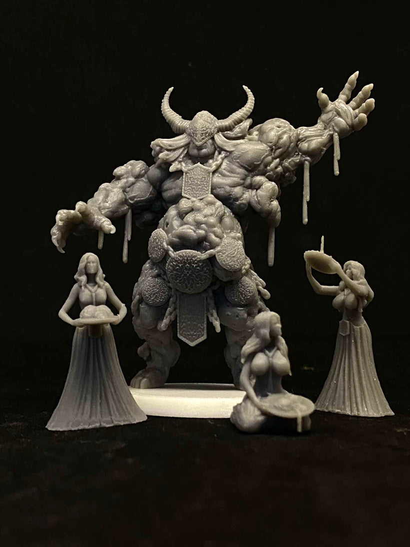 Malignant Lord of Tumours and Worshippers | Trench Crusade | Papsikels Fantasy, Resin Miniature - Tabletop miniature - Fantasy Miniature - 32mm (Copy)