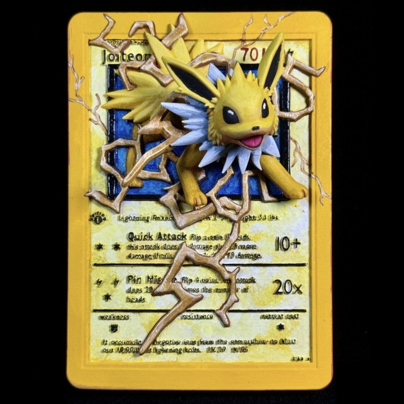 Jolteon - 3D Printed Pokemon Card Wall Hanger | Fan Art | Pokemon TCG | Resin Model | ABC3D Models