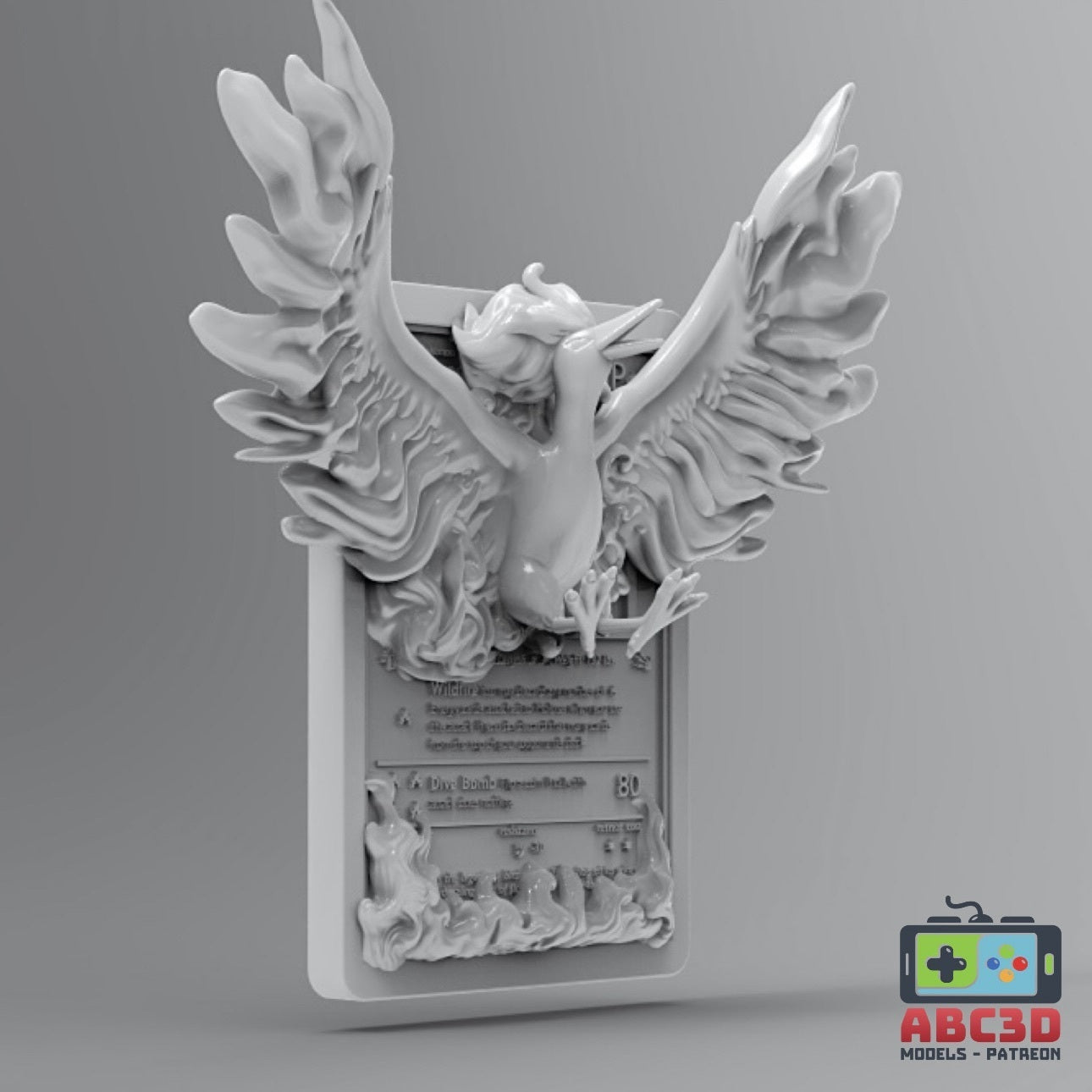 Moltress - 3D Printed Pokemon Card Wall Hanger | Fan Art | Pokemon TCG | Resin Model | ABC3D Models