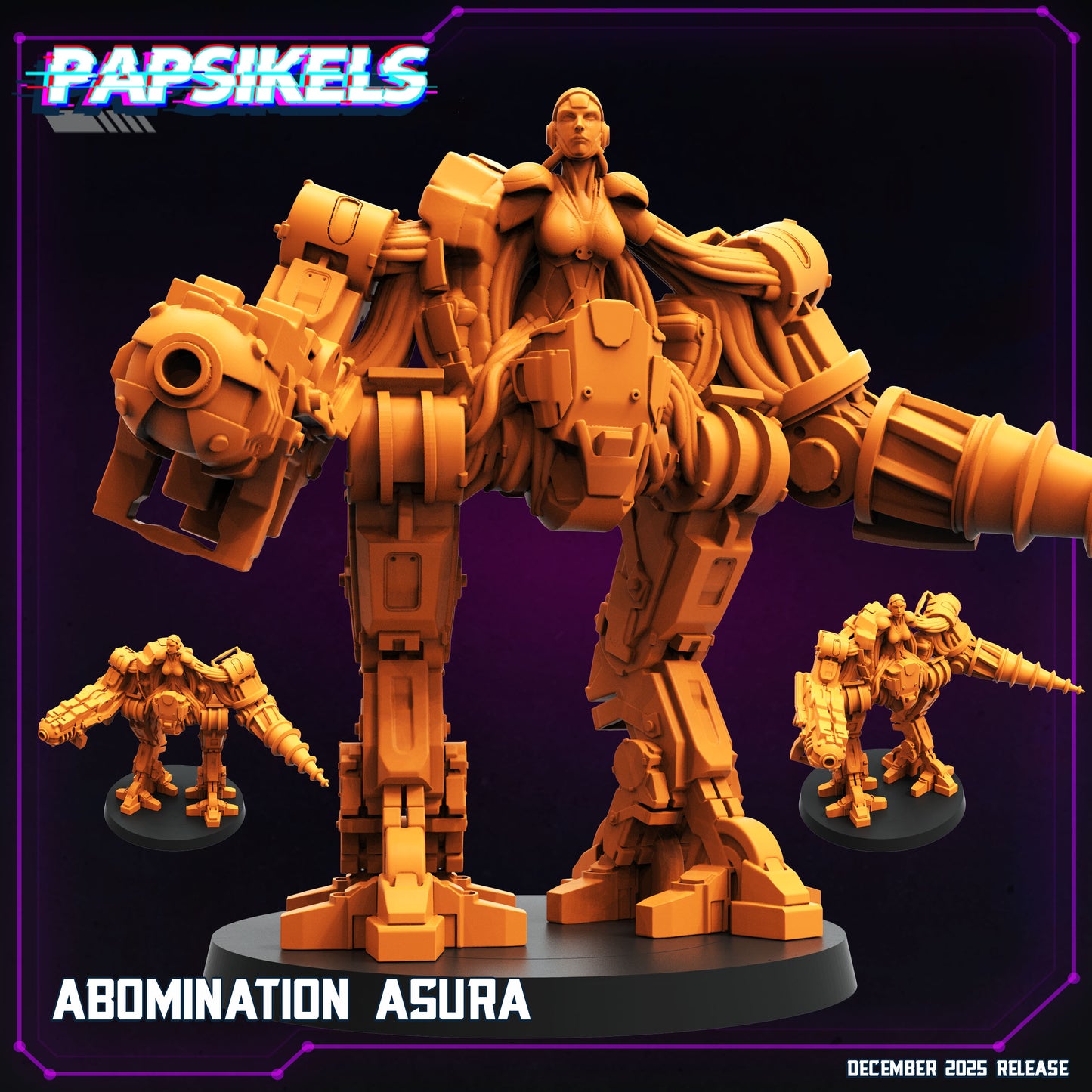 Cyberpunk Abomination Asura Mech Miniature Sci Fi Walker Resin Model RPG Tabletop
