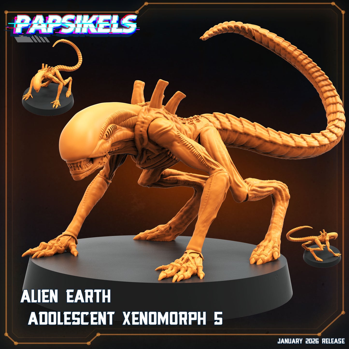 Alien Earth Adolescent Xenomorph Resin Miniature Set Sci Fi Horror Alien Creature 28mm 32mm Papsikels