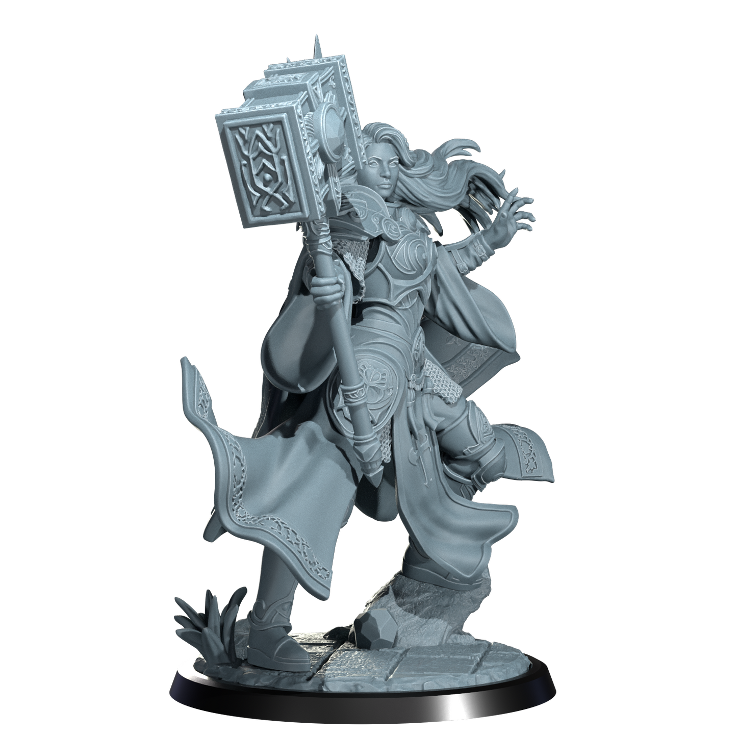 Lyriana Dawnbringer, Aasimar Cleric | Dungeons and Damsels | Cosmondo | 28mm, 32mm, 75mm | Dungeons & Dragons | TTRPG | RPG | Resin