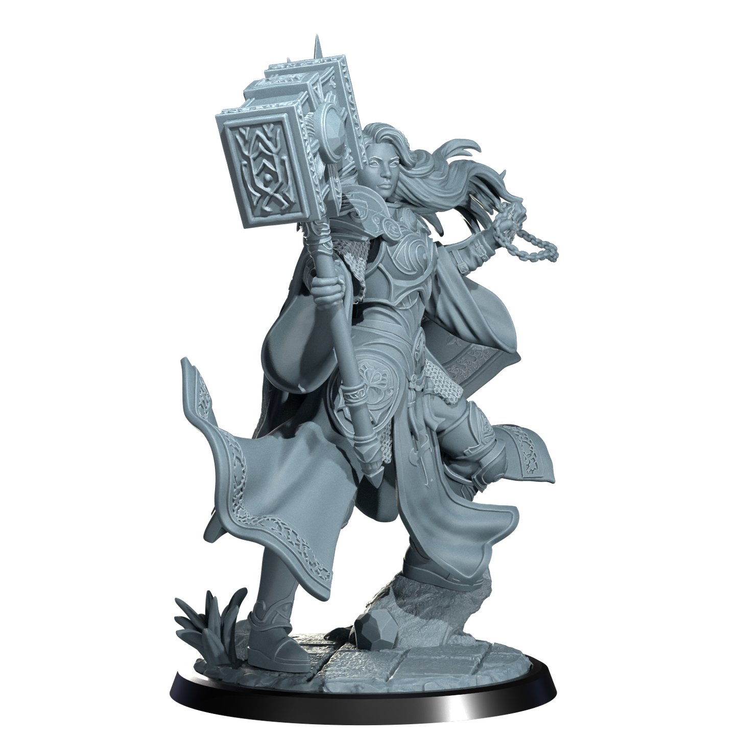 Lyriana Dawnbringer, Aasimar Cleric | Dungeons and Damsels | Cosmondo | 28mm, 32mm, 75mm | Dungeons & Dragons | TTRPG | RPG | Resin