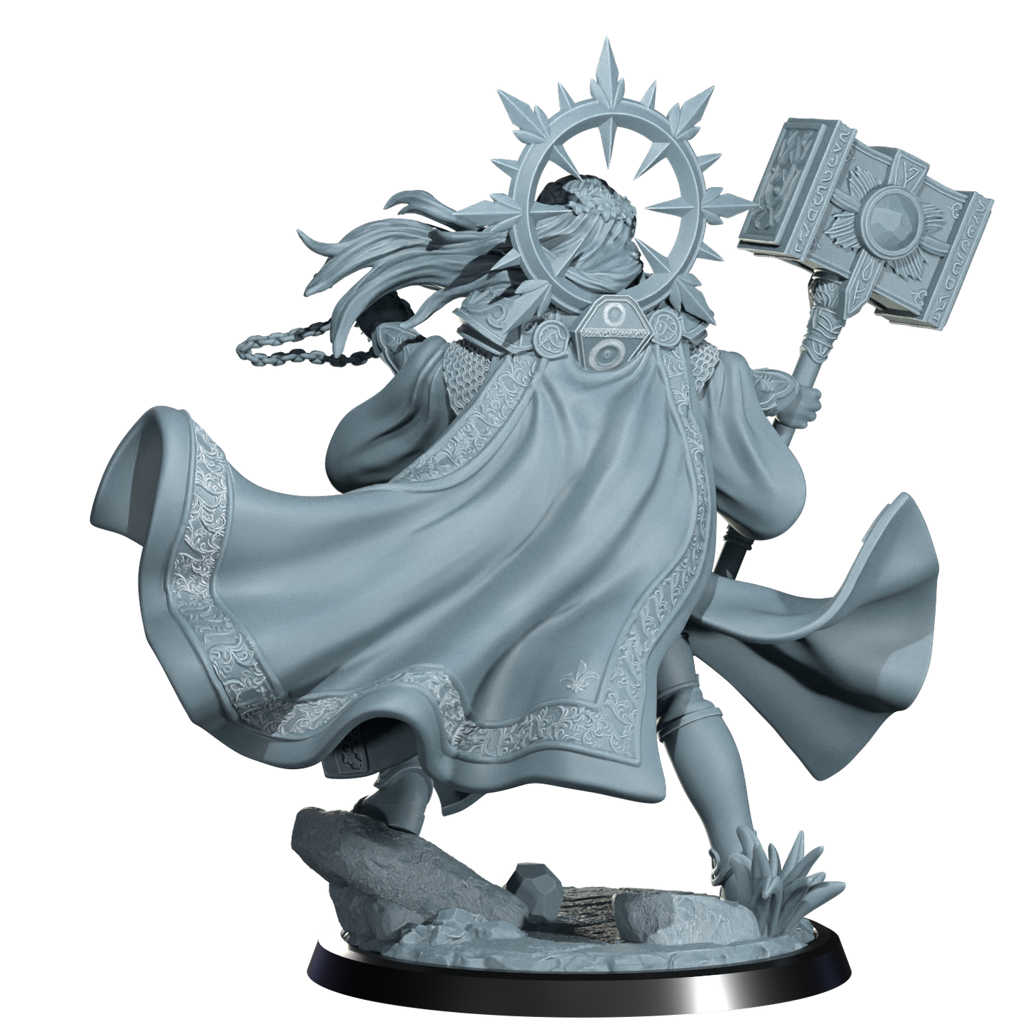 Lyriana Dawnbringer, Aasimar Cleric | Dungeons and Damsels | Cosmondo | 28mm, 32mm, 75mm | Dungeons & Dragons | TTRPG | RPG | Resin