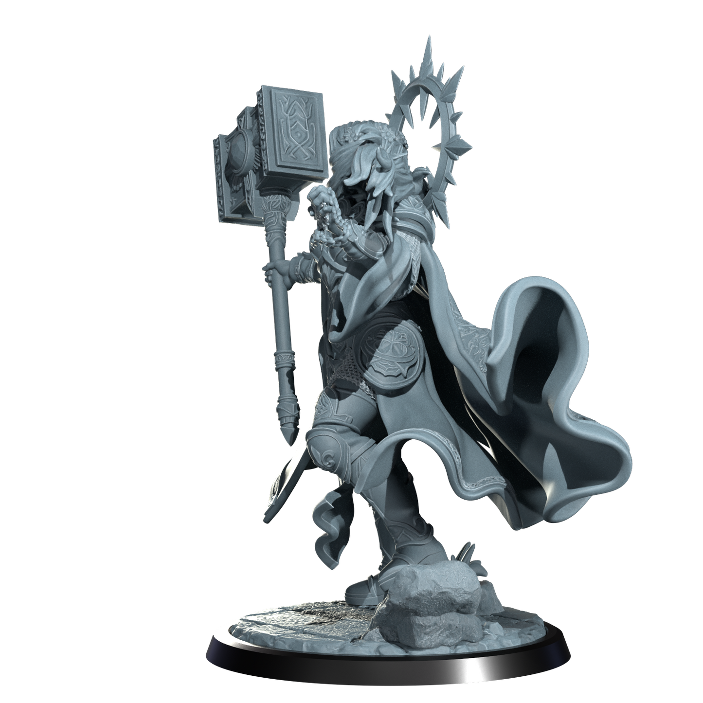 Lyriana Dawnbringer, Aasimar Cleric | Dungeons and Damsels | Cosmondo | 28mm, 32mm, 75mm | Dungeons & Dragons | TTRPG | RPG | Resin
