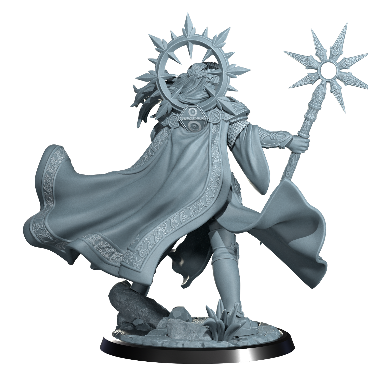 Lyriana Dawnbringer, Aasimar Cleric | Dungeons and Damsels | Cosmondo | 28mm, 32mm, 75mm | Dungeons & Dragons | TTRPG | RPG | Resin
