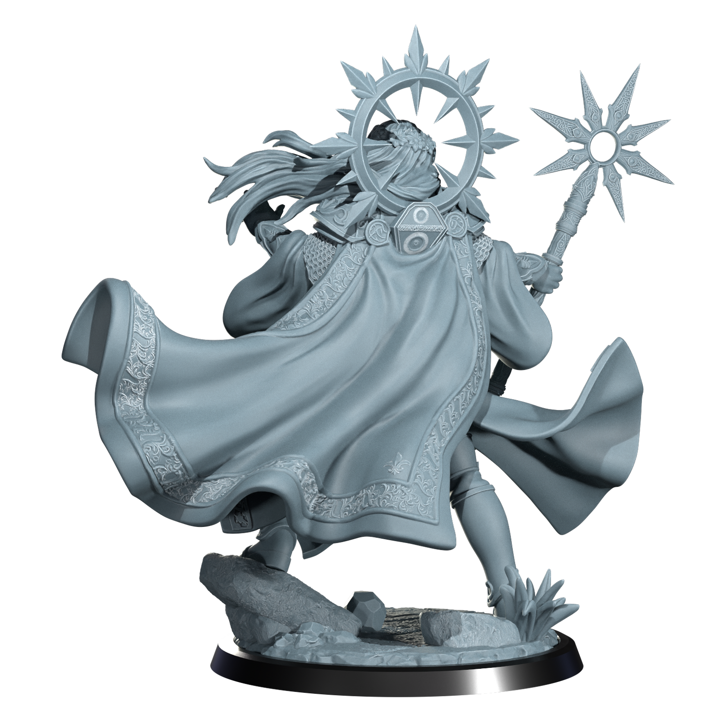 Lyriana Dawnbringer, Aasimar Cleric | Dungeons and Damsels | Cosmondo | 28mm, 32mm, 75mm | Dungeons & Dragons | TTRPG | RPG | Resin