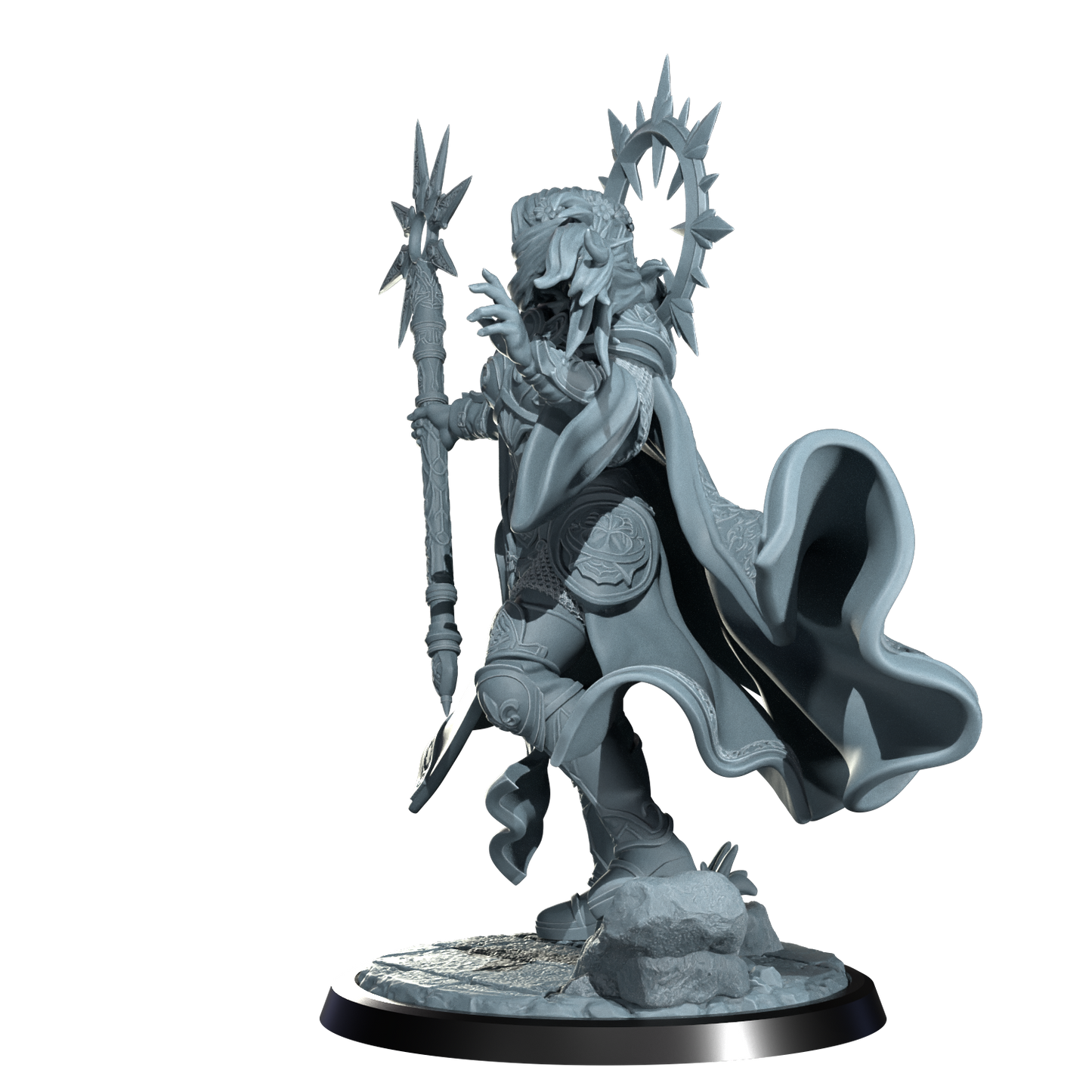 Lyriana Dawnbringer, Aasimar Cleric | Dungeons and Damsels | Cosmondo | 28mm, 32mm, 75mm | Dungeons & Dragons | TTRPG | RPG | Resin