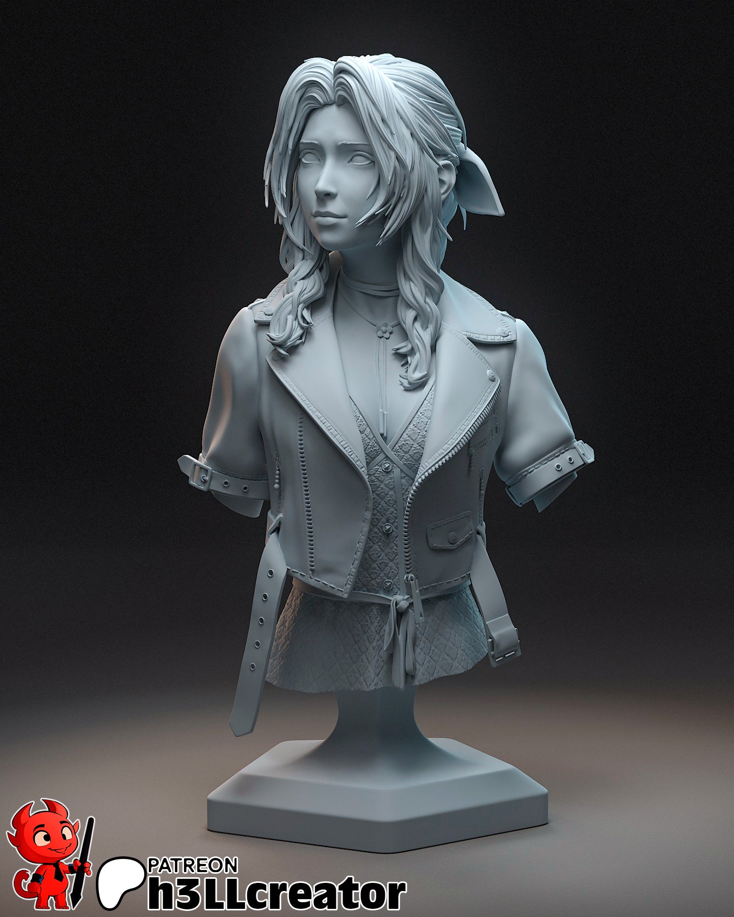 Aerith from Final Fantasy VII (fan art) | Full Model or Bust | Miniature scale 1:12 | h3LL Creator | DIY Model Kit