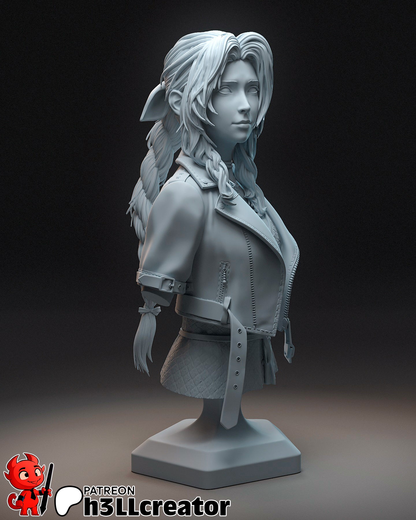 Aerith from Final Fantasy VII (fan art) | Full Model or Bust | Miniature scale 1:12 | h3LL Creator | DIY Model Kit