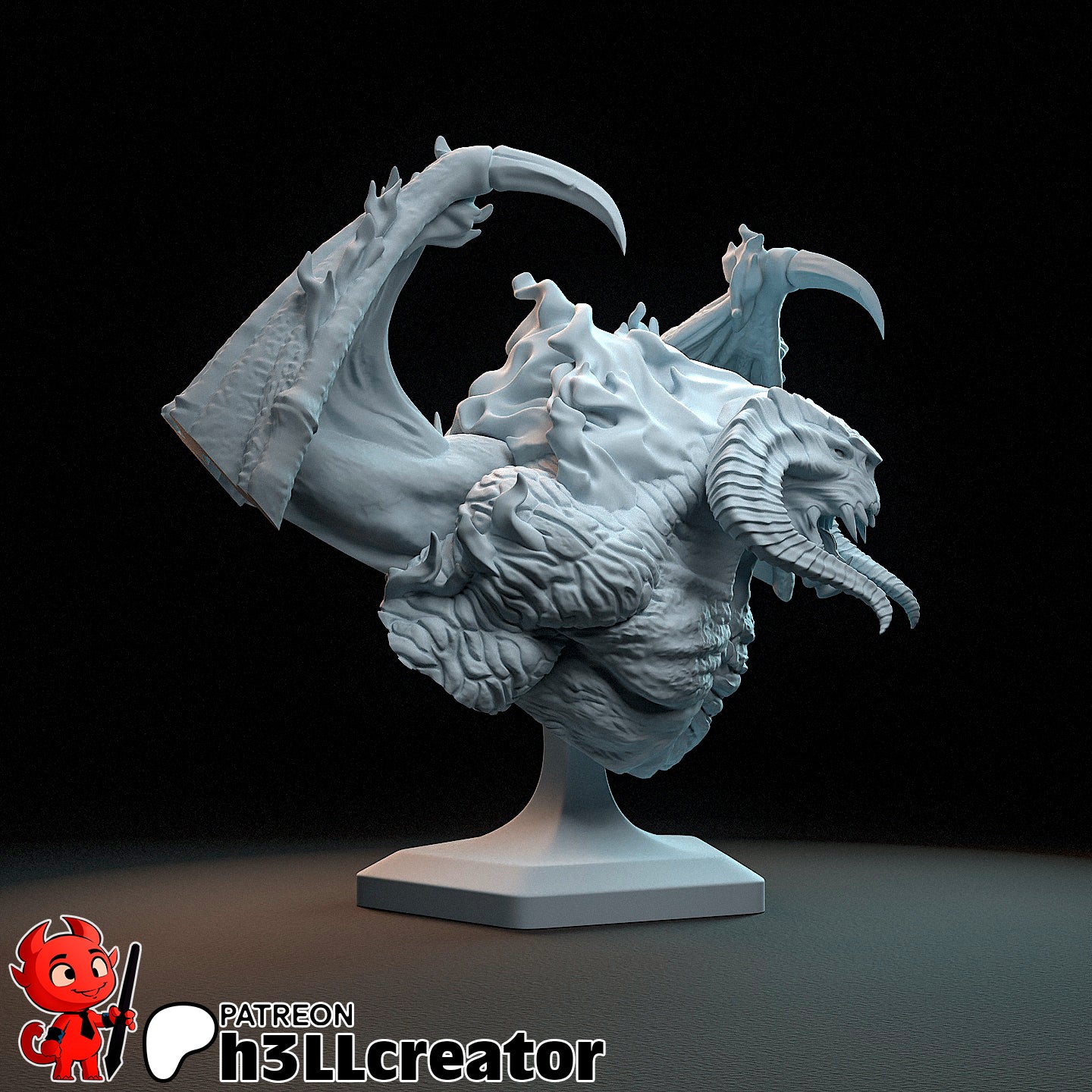 Balrog from The Lord of the Rings (fan art) | Full Model or Bust | Miniature scale 1:12 | h3LL Creator | DIY Model Kit