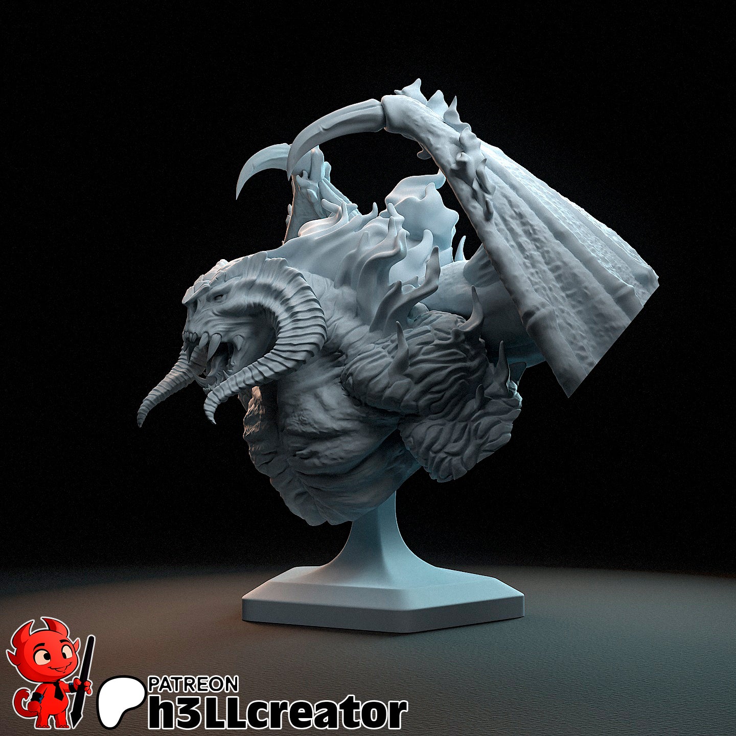 Balrog from The Lord of the Rings (fan art) | Full Model or Bust | Miniature scale 1:12 | h3LL Creator | DIY Model Kit