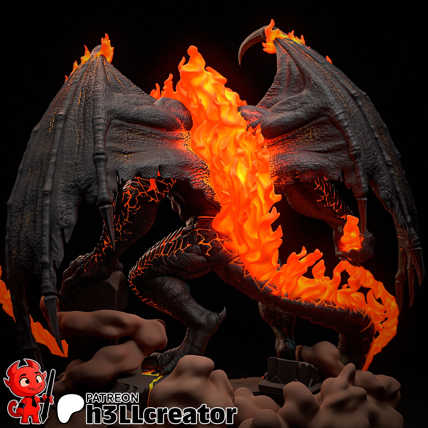 Balrog from The Lord of the Rings (fan art) | Full Model or Bust | Miniature scale 1:12 | h3LL Creator | DIY Model Kit