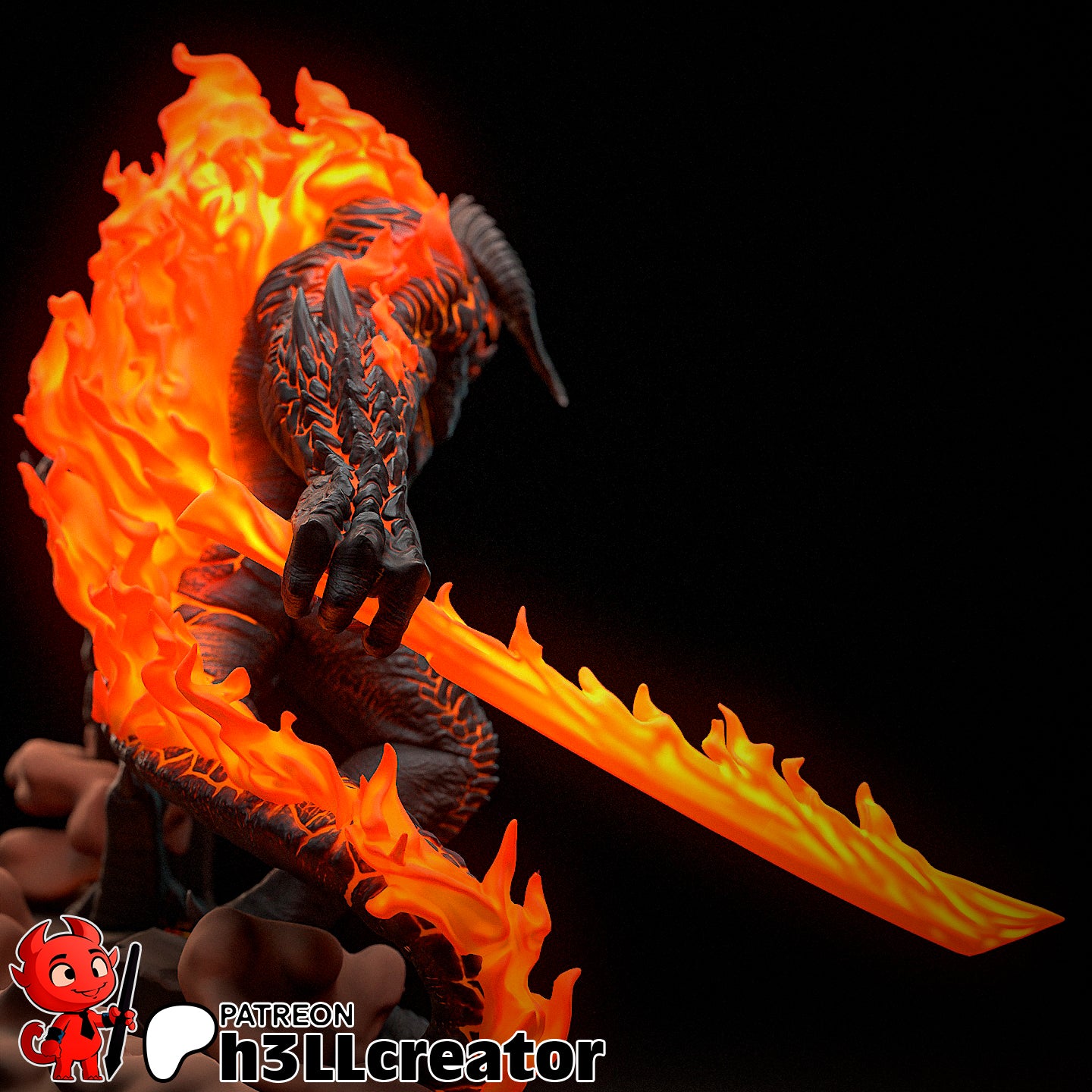 Balrog from The Lord of the Rings (fan art) | Full Model or Bust | Miniature scale 1:12 | h3LL Creator | DIY Model Kit