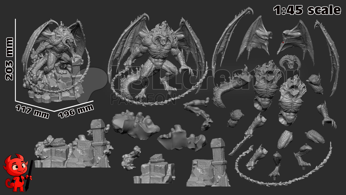 Balrog from The Lord of the Rings (fan art) | Full Model or Bust | Miniature scale 1:12 | h3LL Creator | DIY Model Kit