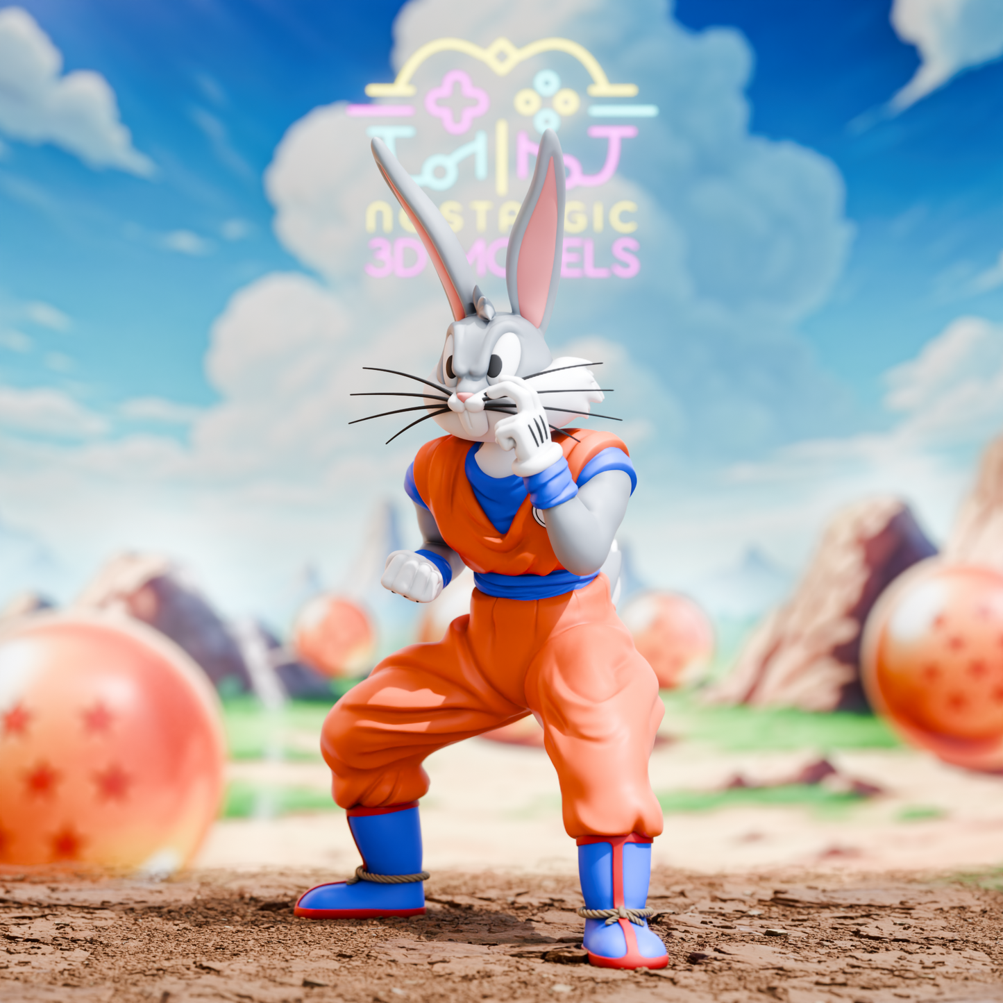 Looney Ball Z Crossover Resin Figures | DBZ x Looney Tunes Mashup | Nostalgic 3D Models | Fan Art Collectibles