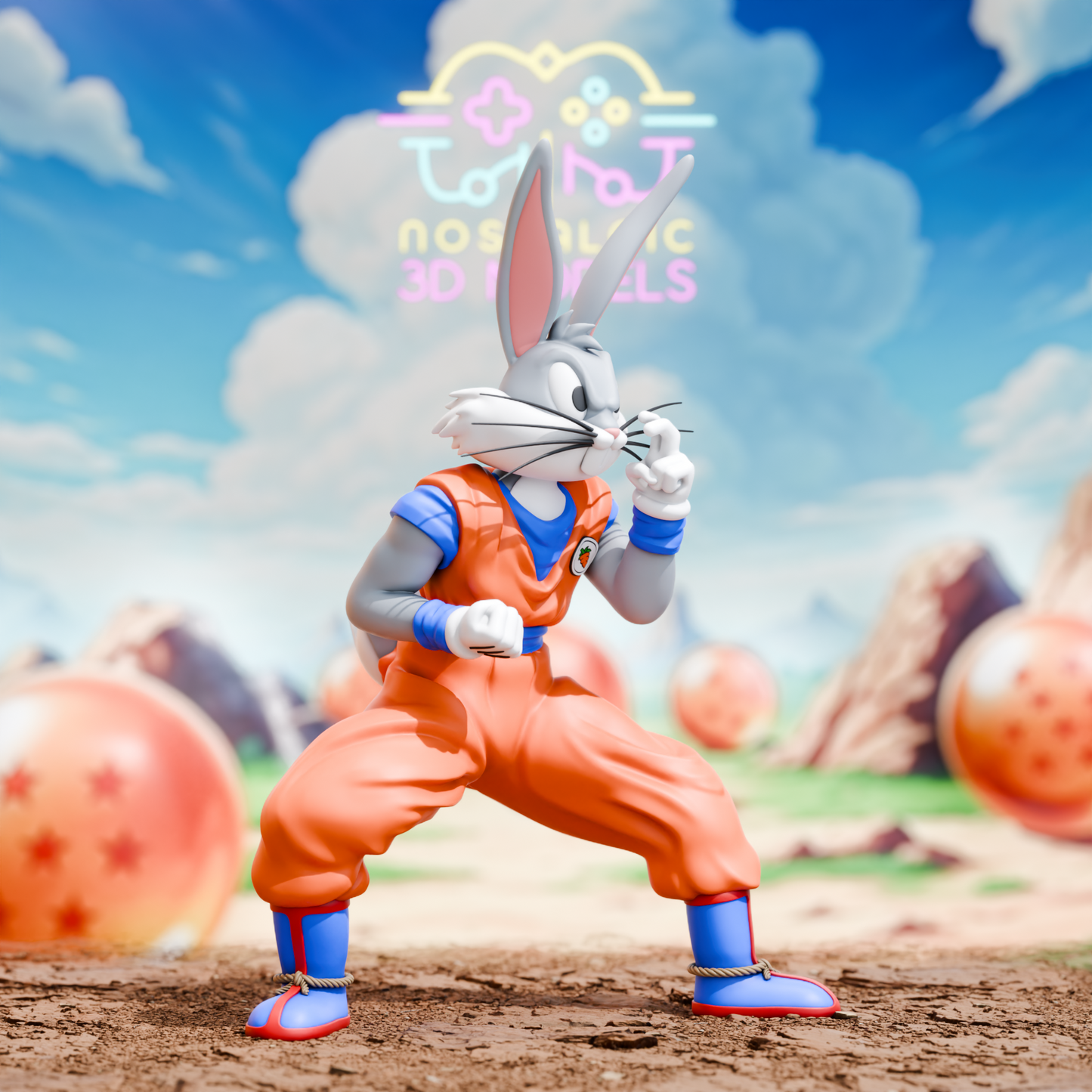 Looney Ball Z Crossover Resin Figures | DBZ x Looney Tunes Mashup | Nostalgic 3D Models | Fan Art Collectibles