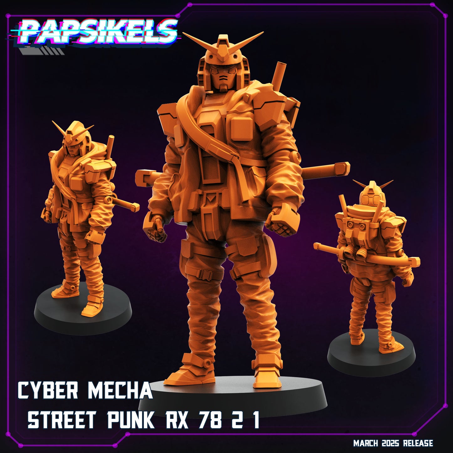 Cyberpunk, Cyber Mecha Street Punks, Papsikels, 32mm Mini