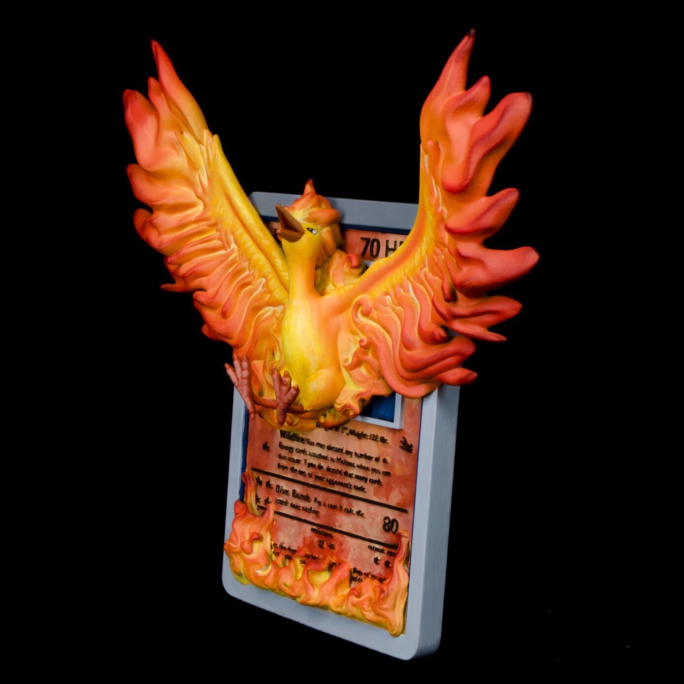 Moltress - 3D Printed Pokemon Card Wall Hanger | Fan Art | Pokemon TCG | Resin Model | ABC3D Models