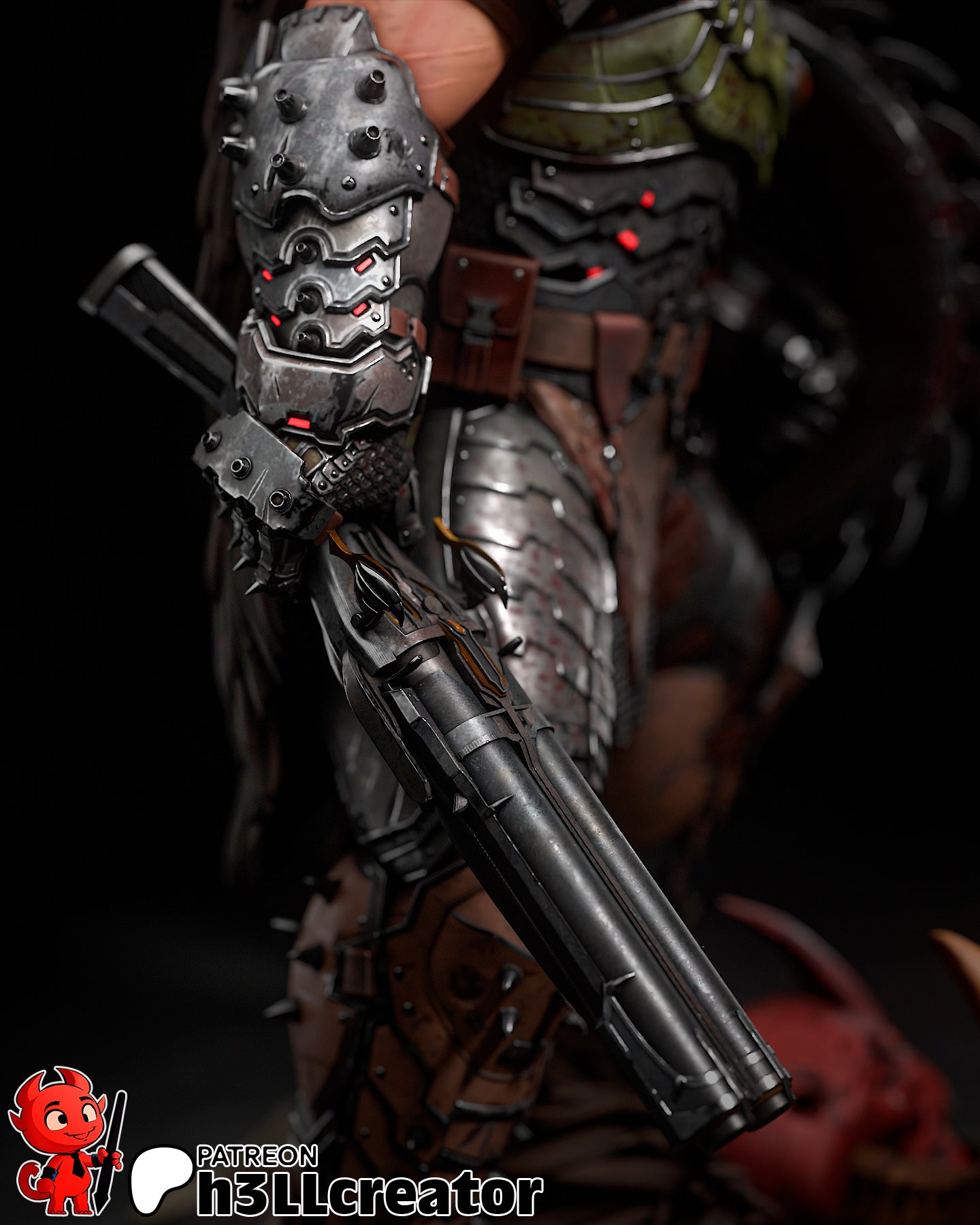 Doomguy from Doom The Dark Ages (fan art) | Full Model or Bust | Miniature scale 1:12 | h3LL Creator | DIY Model Kit