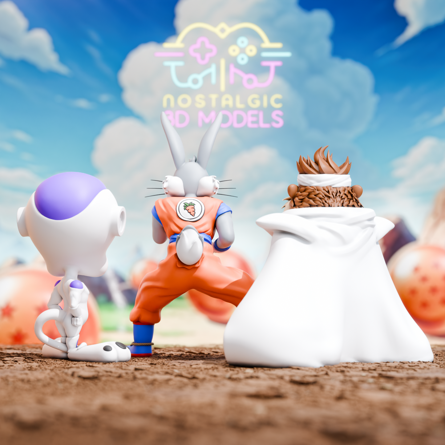 Looney Ball Z Crossover Resin Figures | DBZ x Looney Tunes Mashup | Nostalgic 3D Models | Fan Art Collectibles