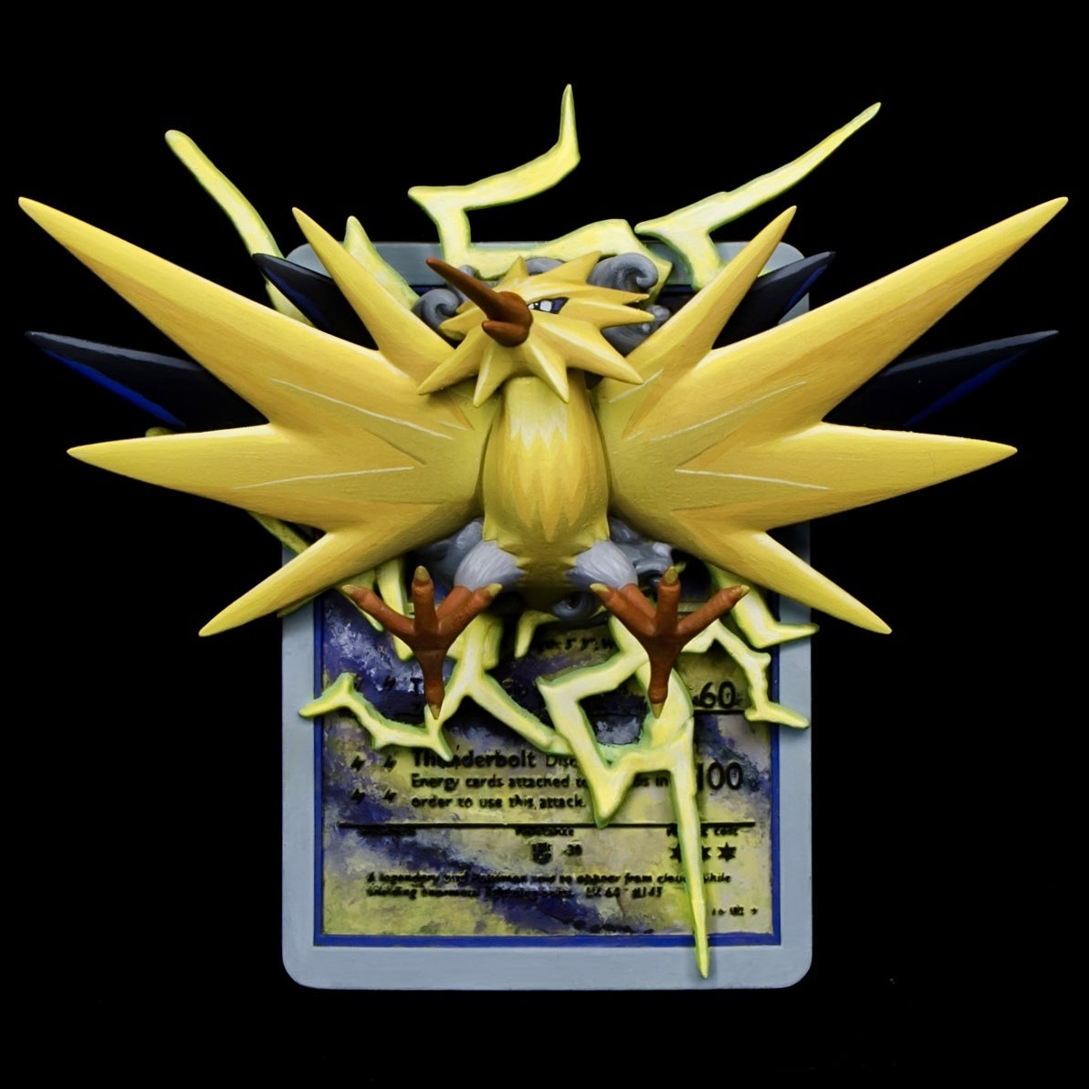 Zapdos - 3D Printed Pokemon Card Wall Hanger | Fan Art | Pokemon TCG | Resin Model | ABC3D Models