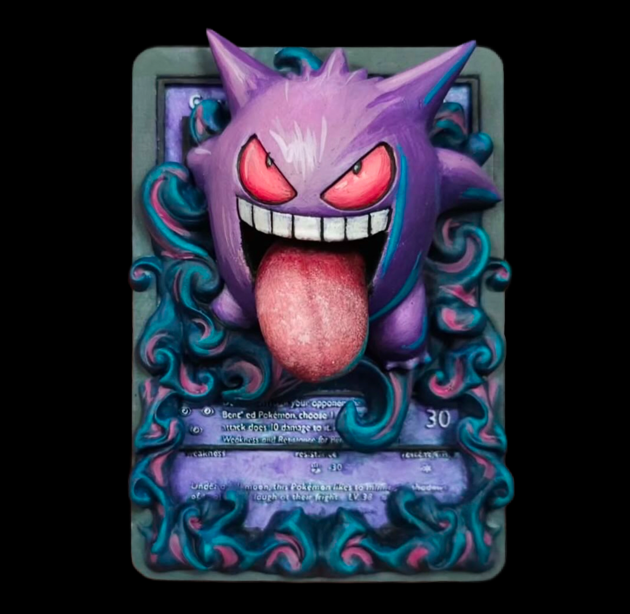 Haunter - 3D Printed Pokemon Card Wall Hanger | Fan Art | Pokemon TCG | Resin Model | ABC3D Models