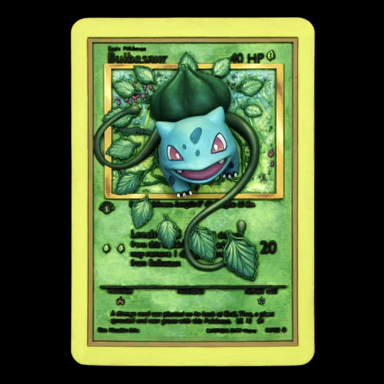 Bulbasaur - 3D Printed Pokemon Card Wall Hanger | Fan Art | Pokemon TCG | Resin Model | ABC3D Models