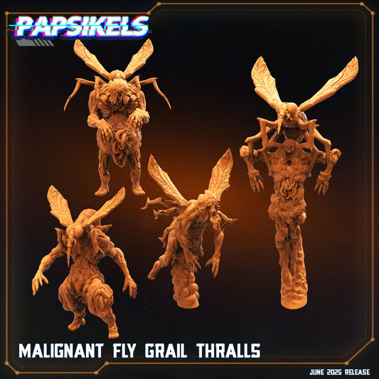 Malignant Fly Grail Thralls Set of 4 | Trench Crusade | Papsikels Fantasy, Resin Miniature - Tabletop Mini - Fantasy Miniature - 32mm