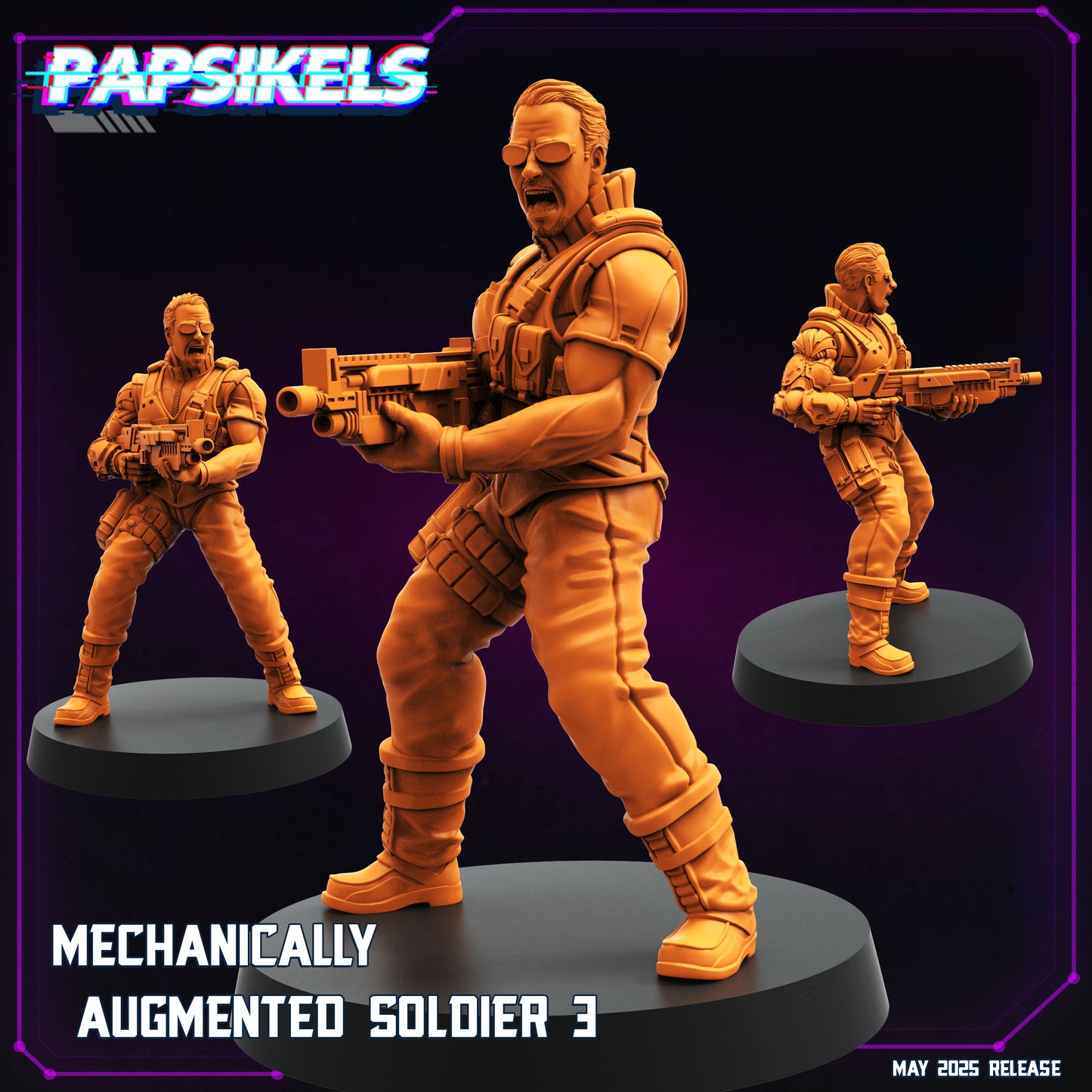 Cyberpunk, Mechanically Augmented Soldiers - Deus Ex Fan Art, Papsikels, 32mm Mini (Copy)