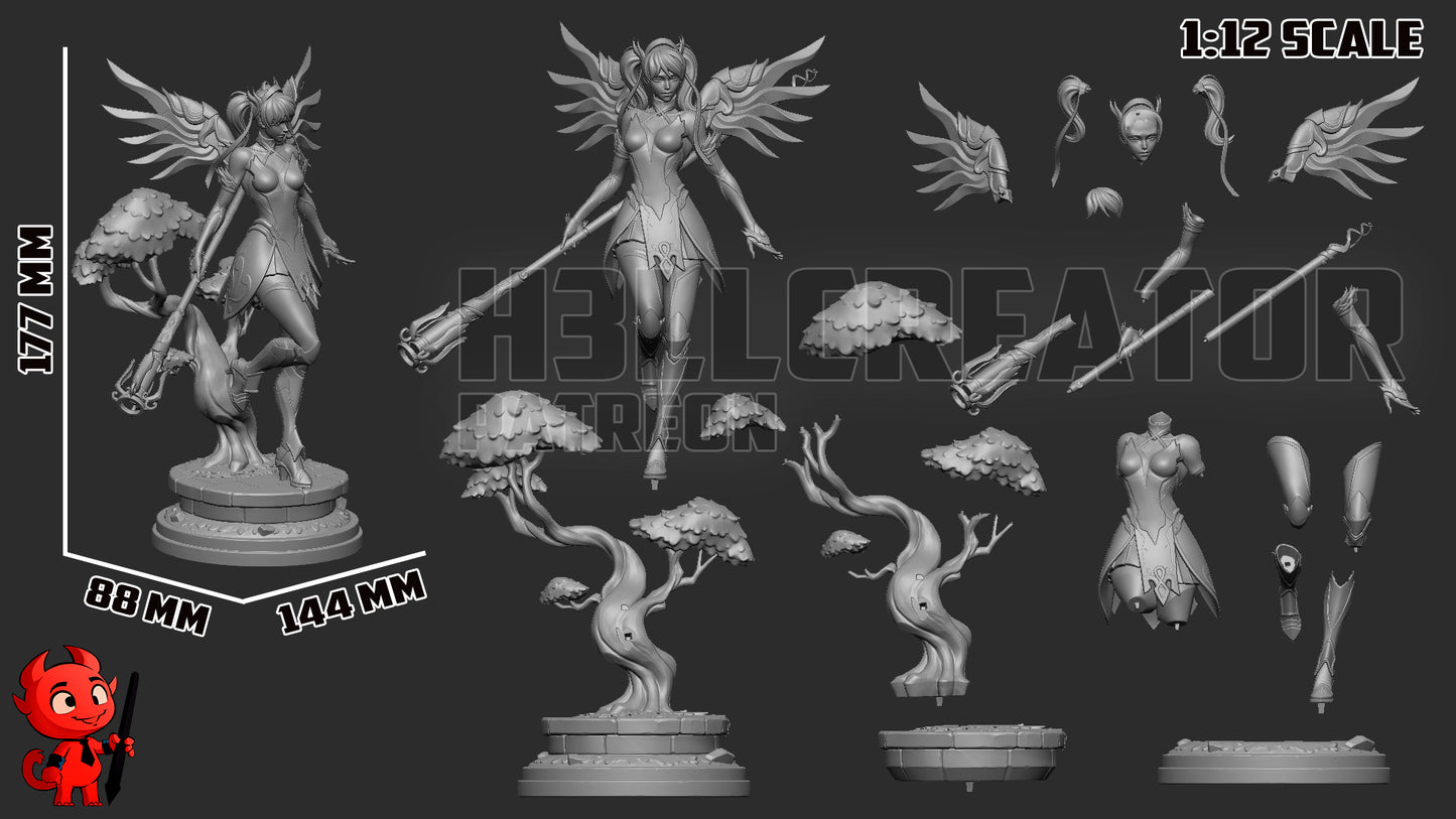 Mercy from Overwatch (fan art) | Full Model or Bust | Miniature scale 1:12 | h3LL Creator | DIY Model Kit