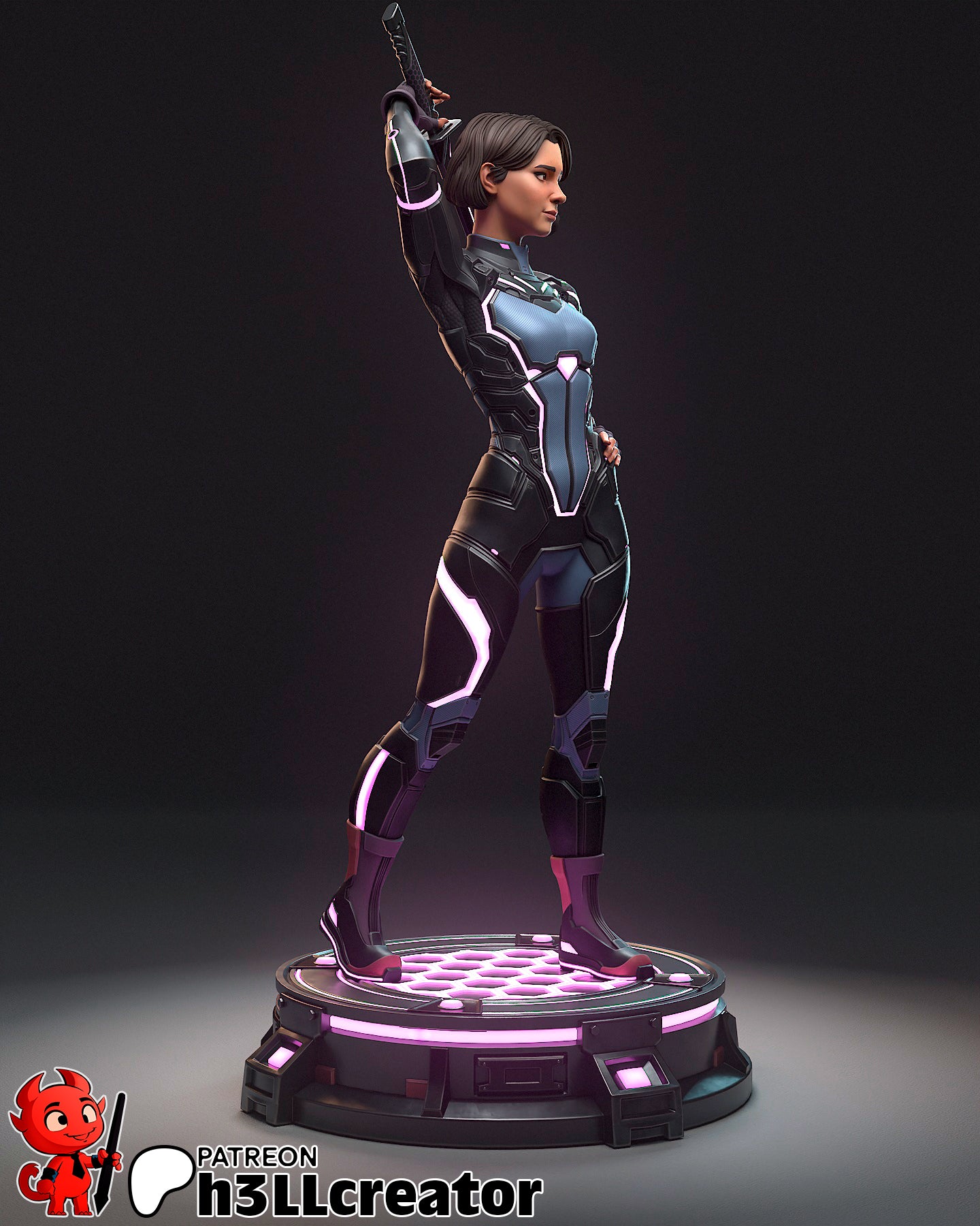 Mio from Split Fiction (fan art) | Full Model or Bust | Miniature scale 1:12 | h3LL Creator | DIY Model Kit