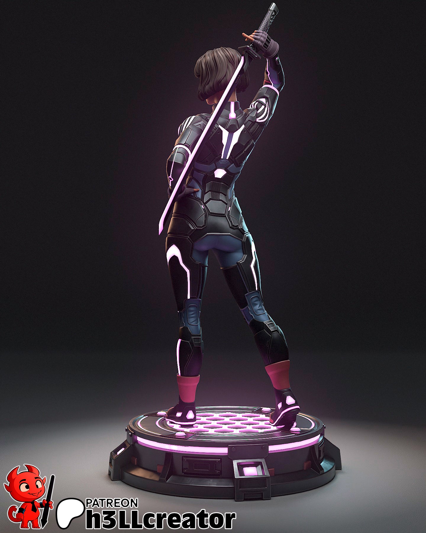 Mio from Split Fiction (fan art) | Full Model or Bust | Miniature scale 1:12 | h3LL Creator | DIY Model Kit