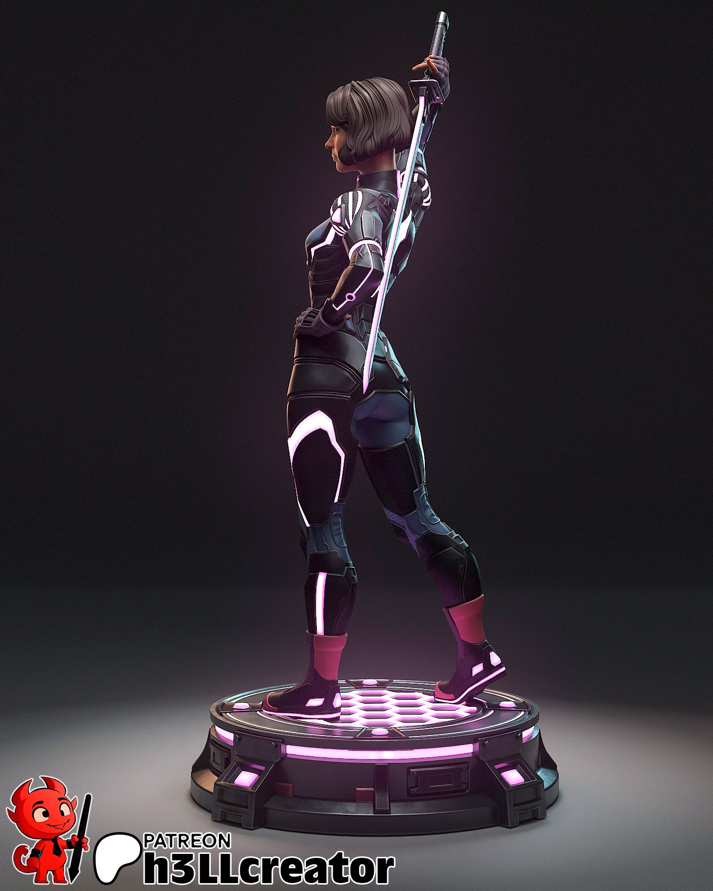 Mio from Split Fiction (fan art) | Full Model or Bust | Miniature scale 1:12 | h3LL Creator | DIY Model Kit