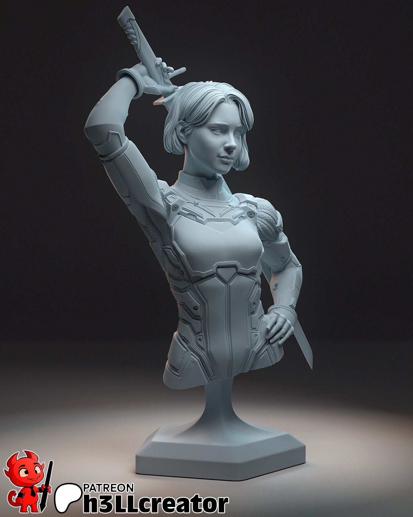 Mio from Split Fiction (fan art) | Full Model or Bust | Miniature scale 1:12 | h3LL Creator | DIY Model Kit