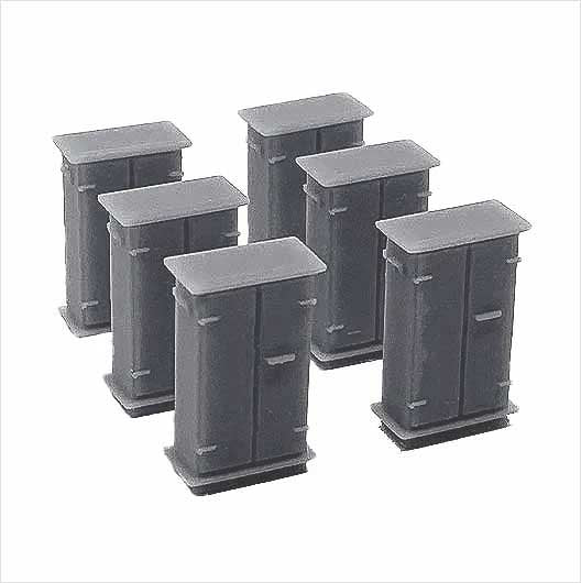 N Scale Ready to Paint Lineside Relay Cabinet - Wide (6 pack)