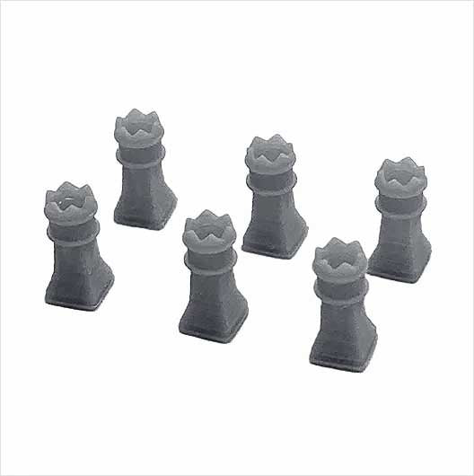 OO Scale Ready to Paint Chimney Pots - Style 4 (6 pack)