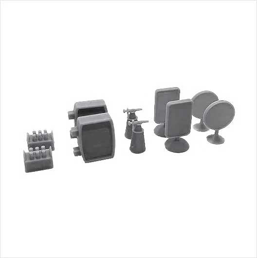 OO Scale Ready to Paint 1950s Garage Accessories Pack (10 pack)