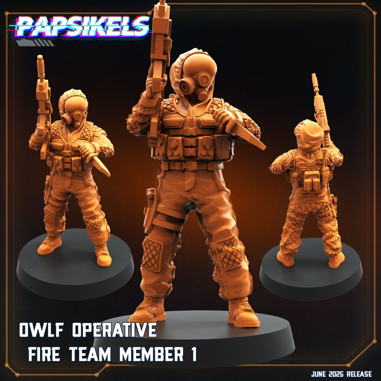 Aliens Vs Humans - Dark Space I OWLF Operative Fire Team Units - Papsikels, 28mm / 32mm Mini for TTRPG Gaming, Alien RPG
