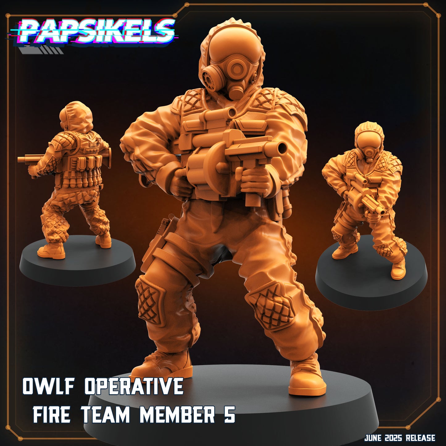 Aliens Vs Humans - Dark Space I OWLF Operative Fire Team Units - Papsikels, 28mm / 32mm Mini for TTRPG Gaming, Alien RPG