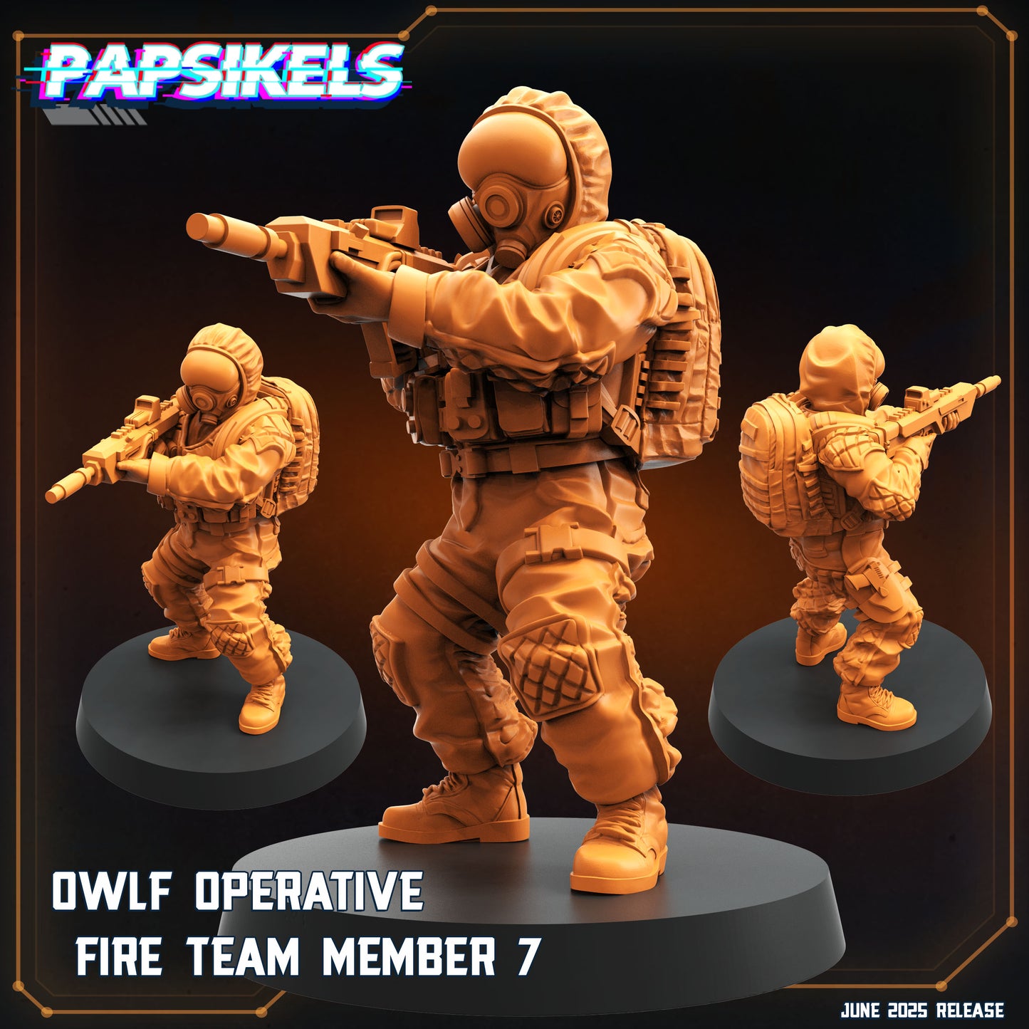 Aliens Vs Humans - Dark Space I OWLF Operative Fire Team Units - Papsikels, 28mm / 32mm Mini for TTRPG Gaming, Alien RPG