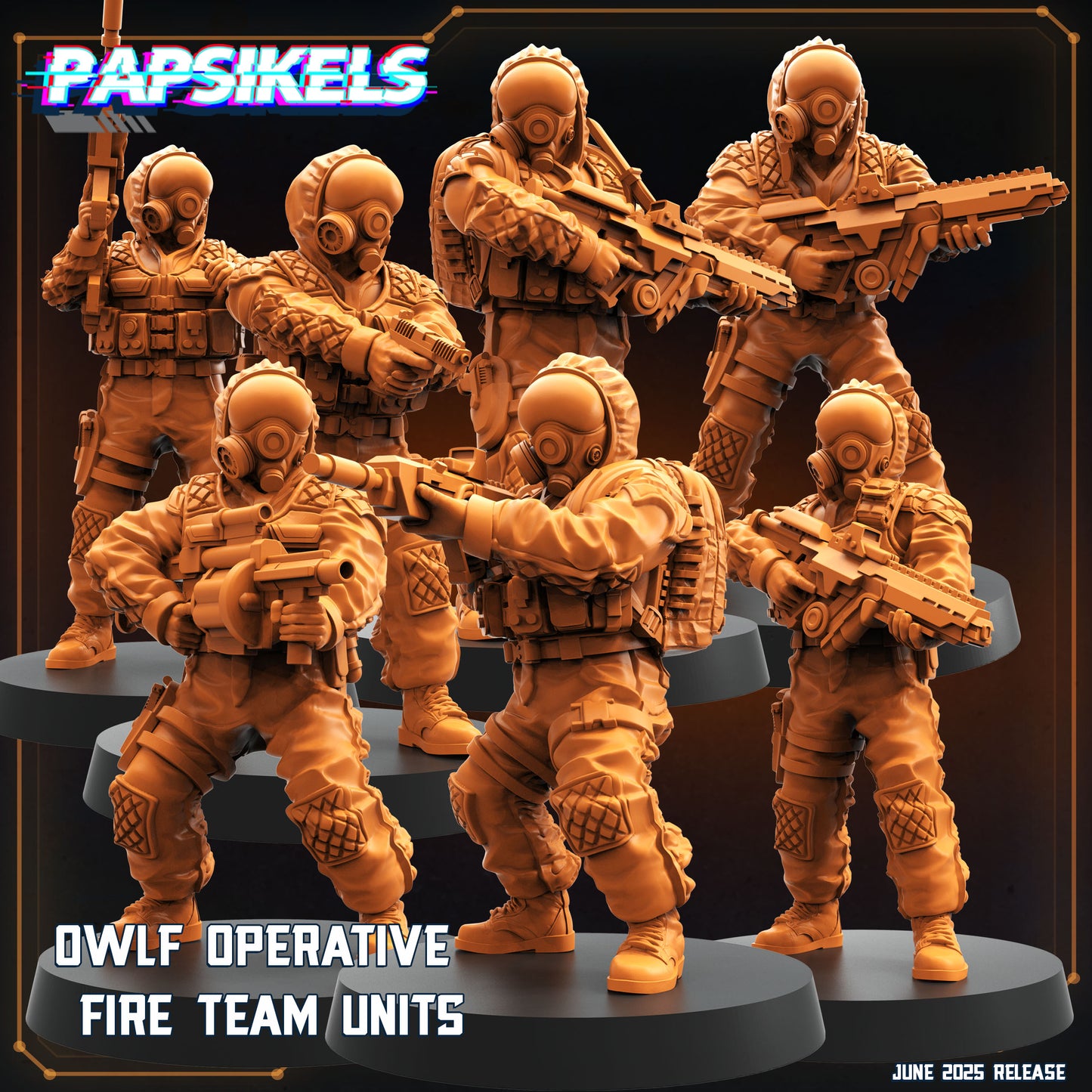 Aliens Vs Humans - Dark Space I OWLF Operative Fire Team Units - Papsikels, 28mm / 32mm Mini for TTRPG Gaming, Alien RPG