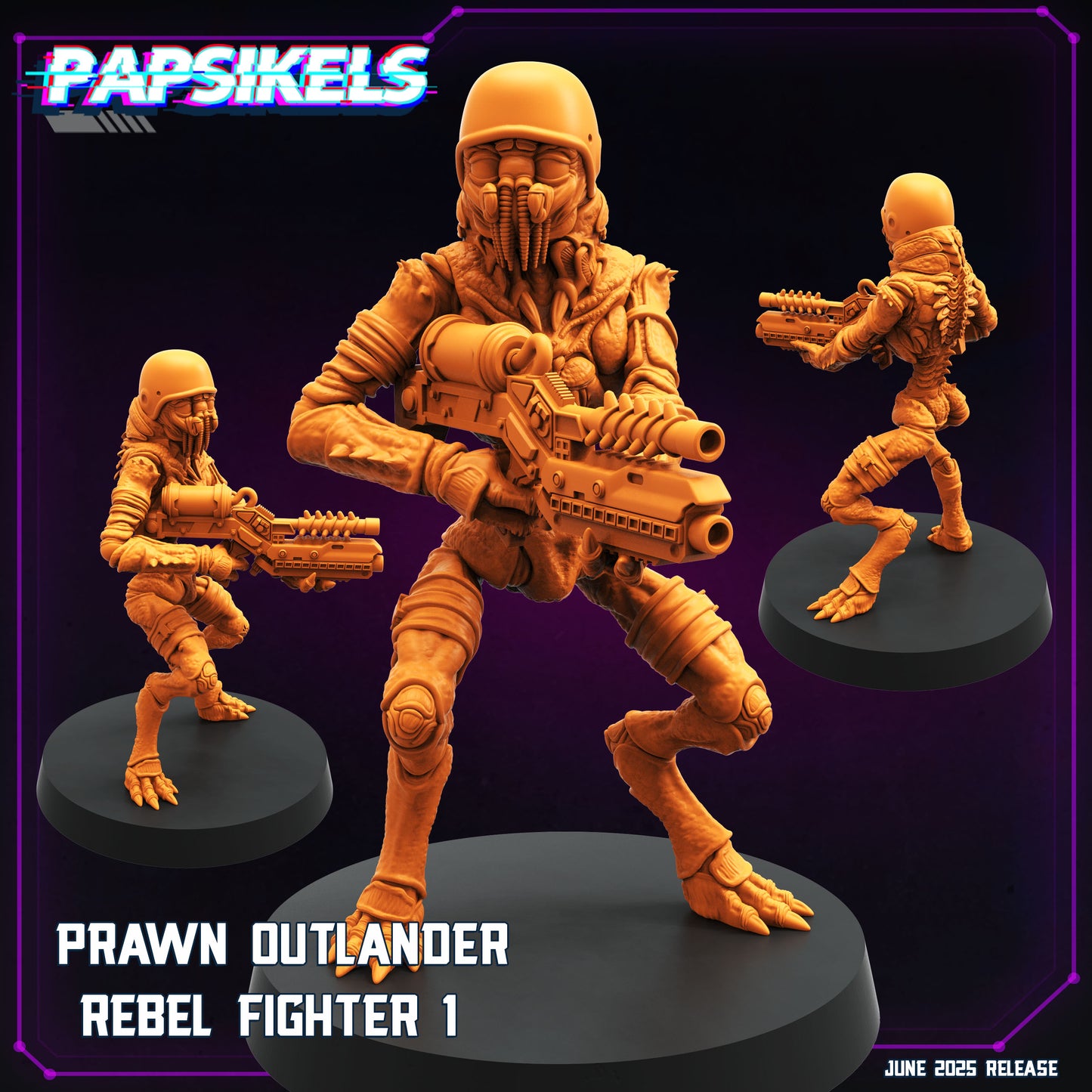 Cyberpunk, Prawn Outlander Rebel Fighter - District 9 Fan Art, Papsikels, 28mm or 32mm Mini for RPG, TTRPG, Wargaming
