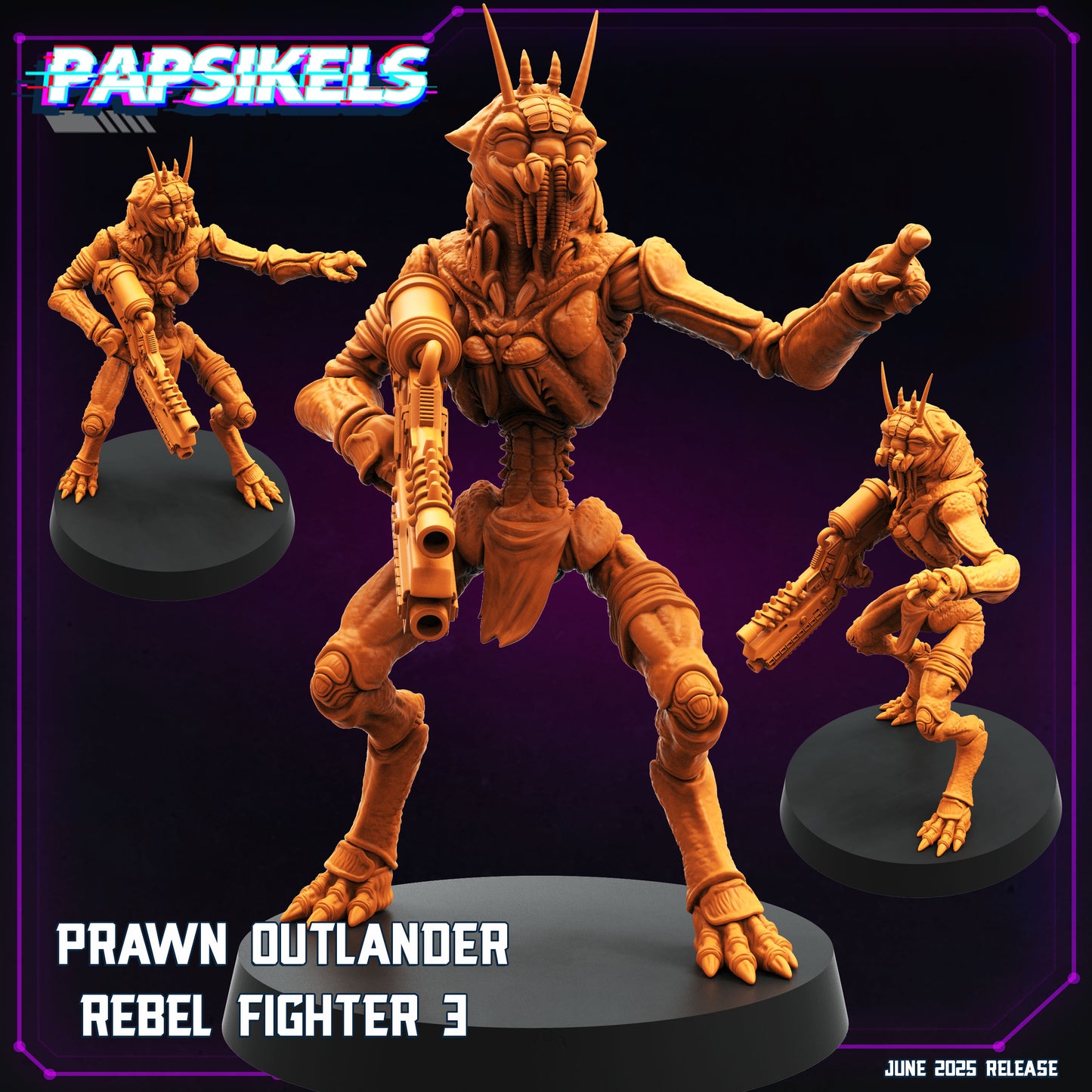 Cyberpunk, Prawn Outlander Rebel Fighter - District 9 Fan Art, Papsikels, 28mm or 32mm Mini for RPG, TTRPG, Wargaming