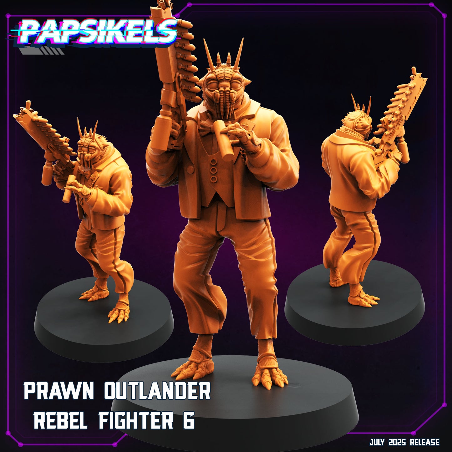 Cyberpunk, Prawn Outlander Rebel Fighter - District 9 Fan Art, Papsikels, 28mm or 32mm Mini for RPG, TTRPG, Wargaming