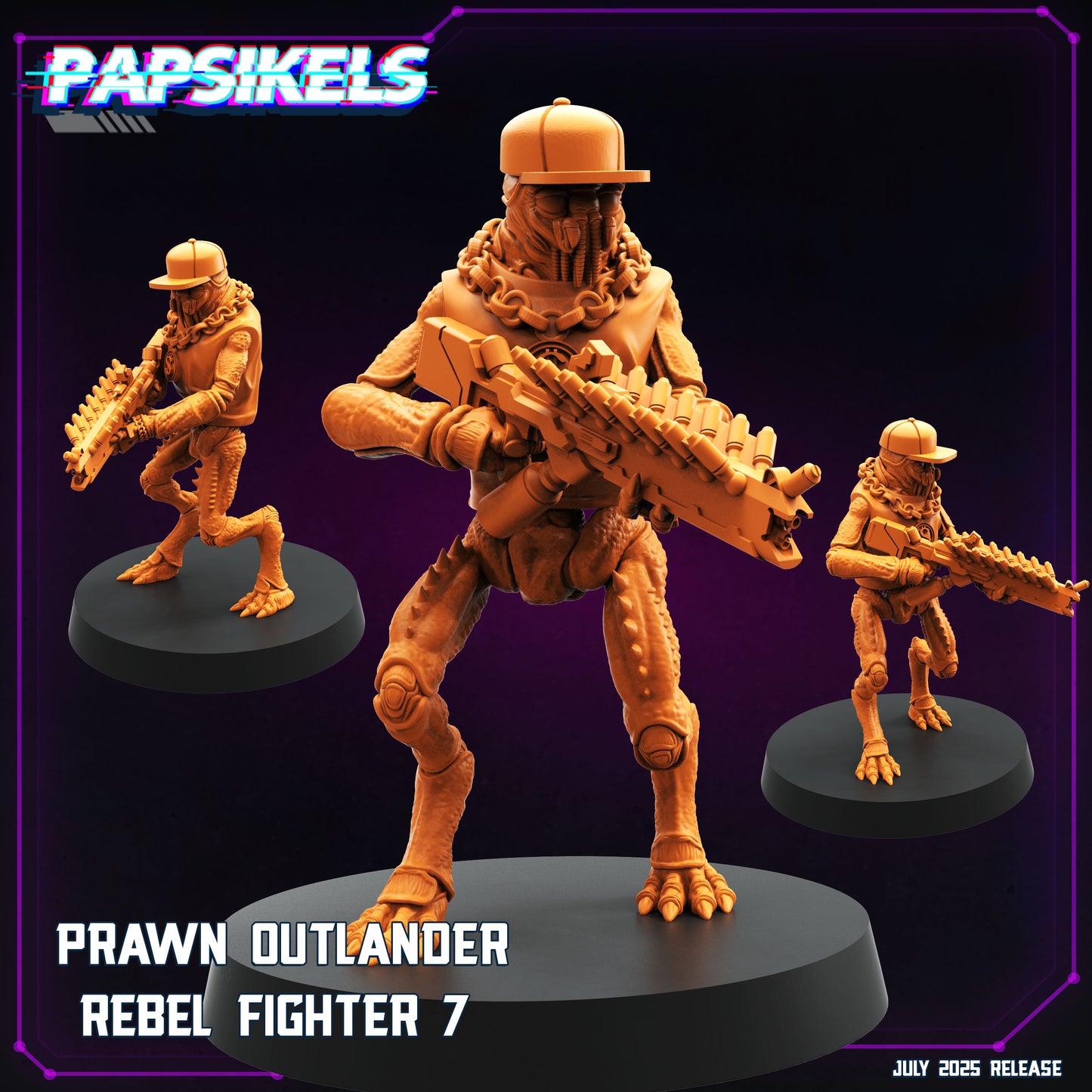 Cyberpunk, Prawn Outlander Rebel Fighter - District 9 Fan Art, Papsikels, 28mm or 32mm Mini for RPG, TTRPG, Wargaming