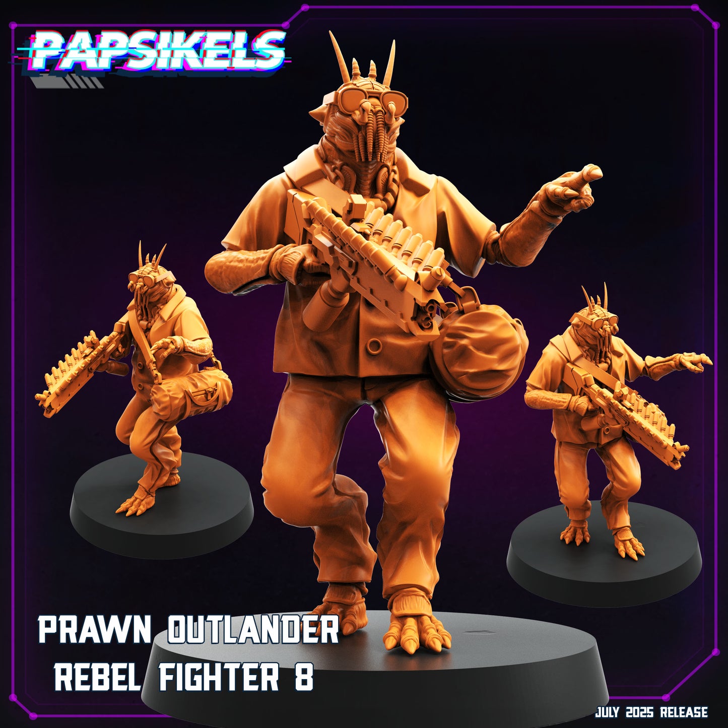 Cyberpunk, Prawn Outlander Rebel Fighter - District 9 Fan Art, Papsikels, 28mm or 32mm Mini for RPG, TTRPG, Wargaming