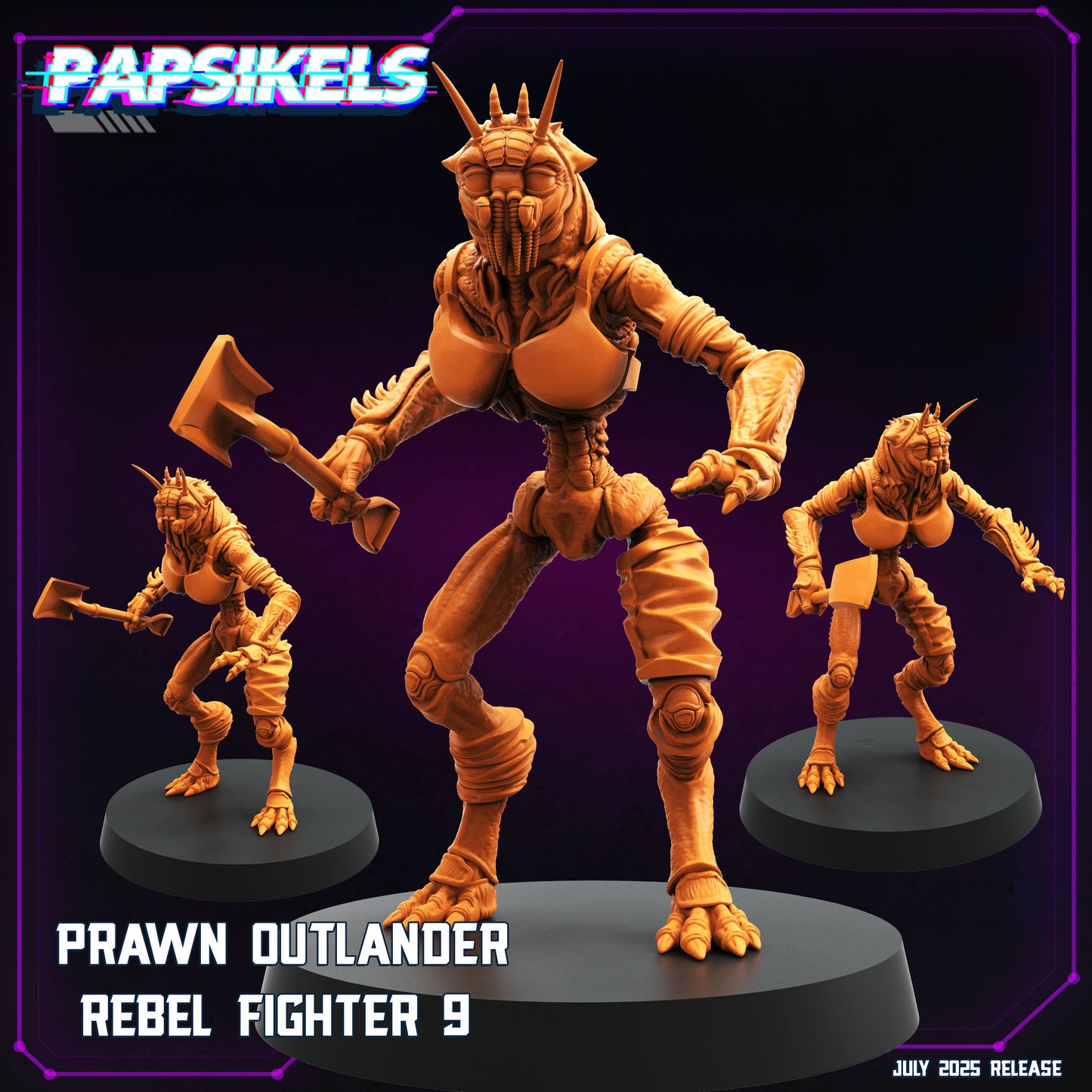 Cyberpunk, Prawn Outlander Rebel Fighter - District 9 Fan Art, Papsikels, 28mm or 32mm Mini for RPG, TTRPG, Wargaming