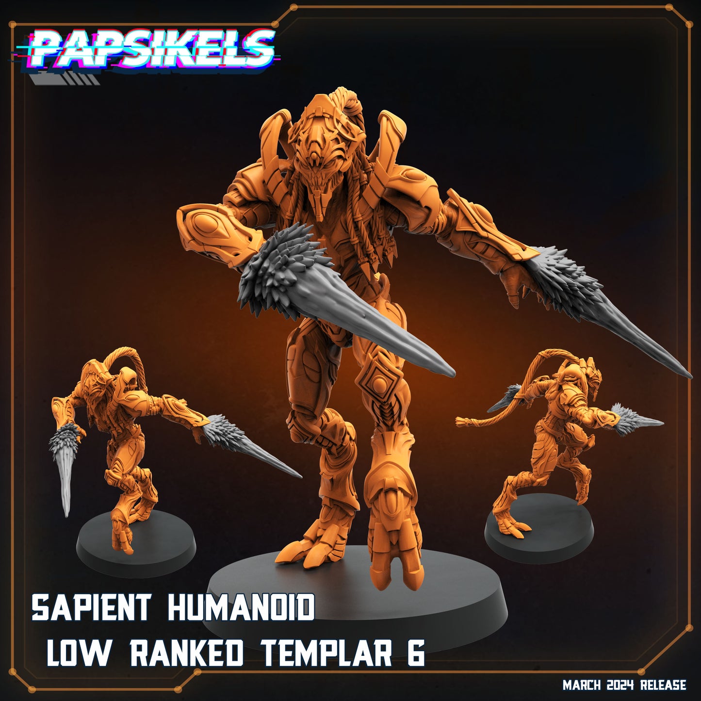 Aliens Vs Humans - That Thing - Sapient Humanoid Low Ranked Templars - Starcraft Protoss , Papsikels, 32mm Mini