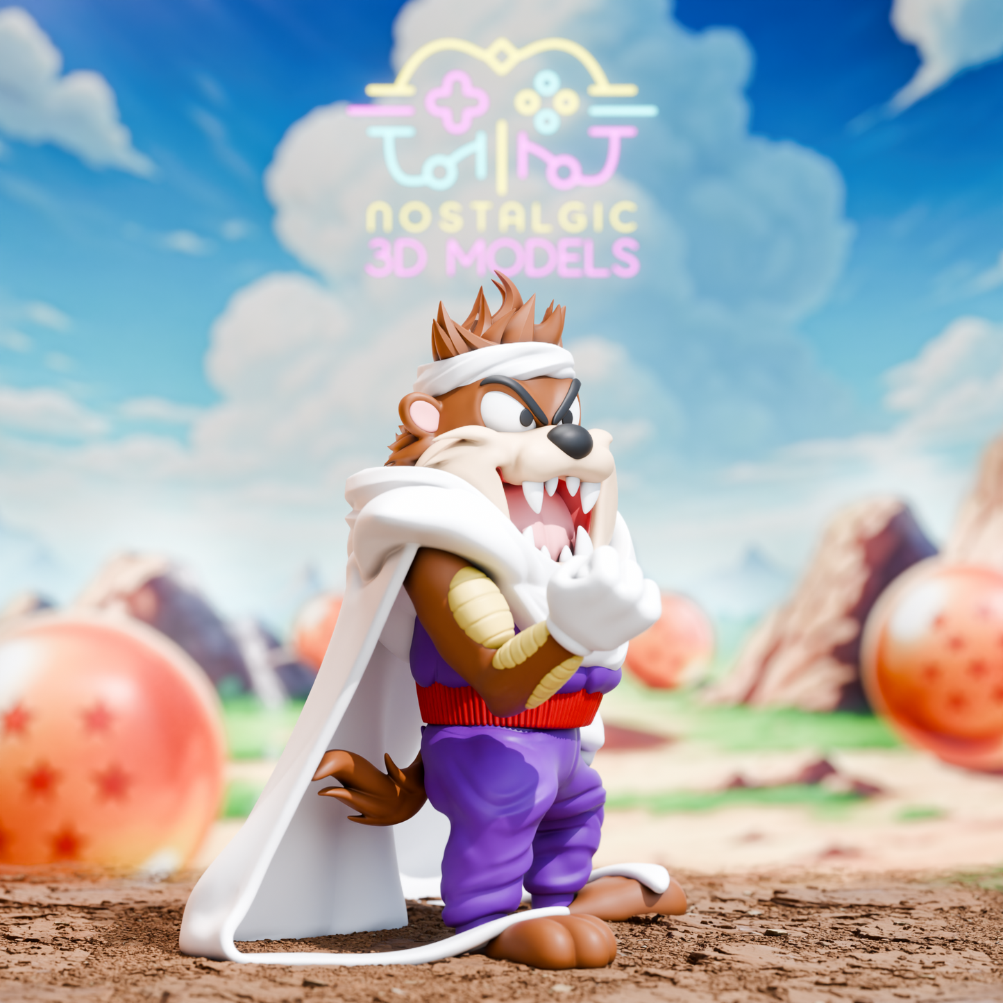 Looney Ball Z Crossover Resin Figures | DBZ x Looney Tunes Mashup | Nostalgic 3D Models | Fan Art Collectibles